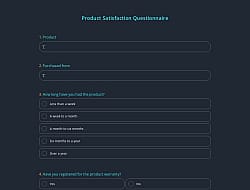 Product Satisfaction Questionnaire 