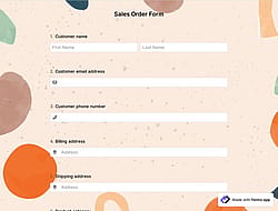 Sales Order Form