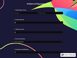 Problemverfolgungsformular