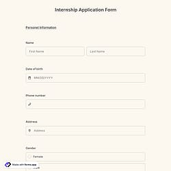 Internship Application Form Template