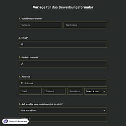 Vorlage für das Bewerbungsformular