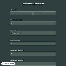 Modèle de Formulaire de Réservation de Hôtel