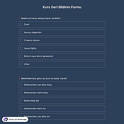 Sınıf Geri Bildirim Formu Şablonu