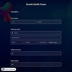Dernek Üyelik Formu Şablonu