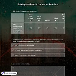 Modèle de Sondage de Rétroaction sur les Réunions
