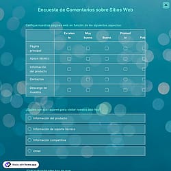 Plantilla de Encuesta de Comentarios sobre Sitios Web