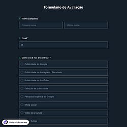 Modelo de Formulário de Avaliação