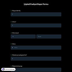 Şüpheli Faaliyet Rapor Formu Şablonu