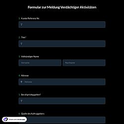 Formular zur Meldung Verdächtiger Aktivitäten