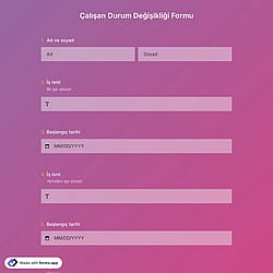 Çalışan Durum Değişikliği Formu Şablonu