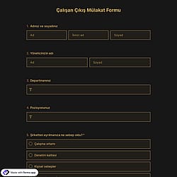 Çalışan Çıkış Mülakat Formu Şablonu