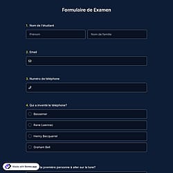 Formulaire de Examen