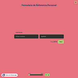 Plantilla de Formulario de Referencia Personal