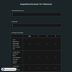 Inspektionsformular für Fallschutz