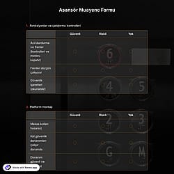 Asansör Muayene Formu Şablonu