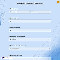 Formulário de Reserva de Passeio