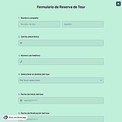 Formulario de Reserva de Tour