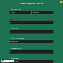 Computerproblem-Formular