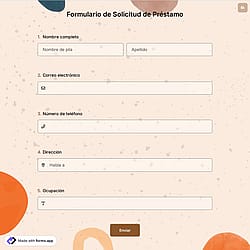 Formulario de Solicitud de Préstamo