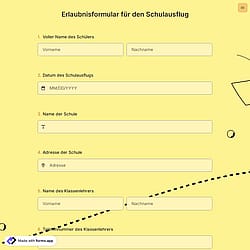 Erlaubnisformular für den Schulausflug