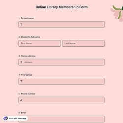 Online Library Membership Form