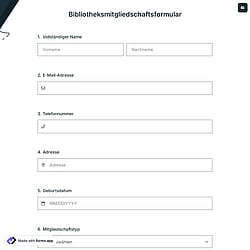 Online-Bibliotheksmitgliedschaftsformular