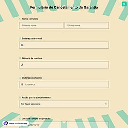 Formulário de Cancelamento de Garantia