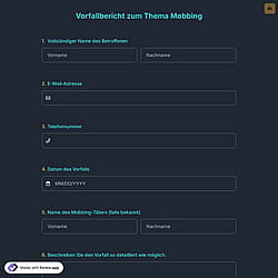 Vorfallbericht zum Thema Mobbing