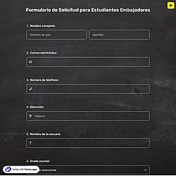 Formulario de Solicitud para Estudiantes Embajadores
