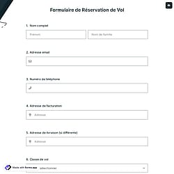 Formulaire de Réservation de Vol