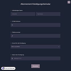 Abonnement Kündigungsformular