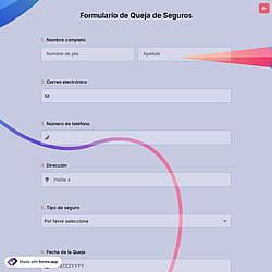 Formulario de Queja de Seguros en Línea