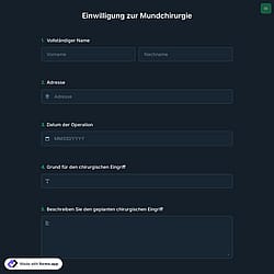Einwilligung zur Mundchirurgie