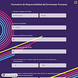 Formulario de Responsabilidad del Entrenador Personal