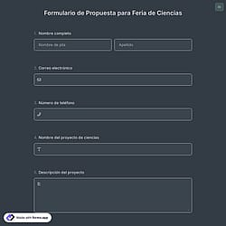 Formulario de Propuesta para Feria de Ciencias