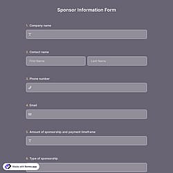 Sponsor Information Form