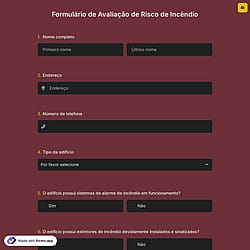 Formulário de Avaliação de Risco de Incêndio