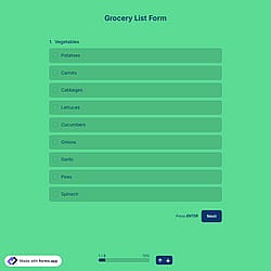 Grocery List Form