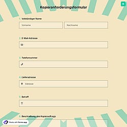 Kopieranforderungsformular
