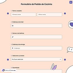 Formulário de Pedido de Cozinha