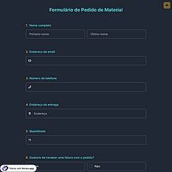 Formulário de Pedido de Material
