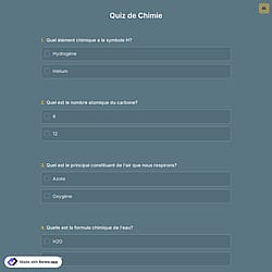 Quiz de Chimie