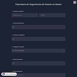 Formulario de Seguimiento de Gastos en Notion