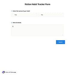 Notion Habit Tracker Form