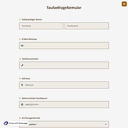 Taufanfrageformular