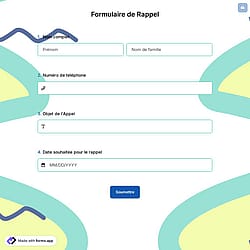 Formulaire de Rappel