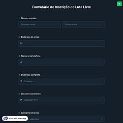Formulário de Inscrição de Luta Livre