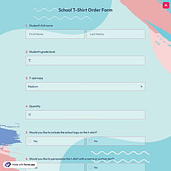 School T-Shirt Order Form
