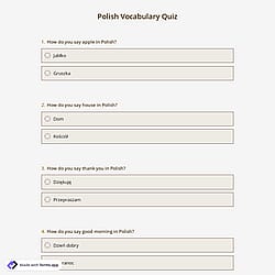 Polish Vocabulary Quiz