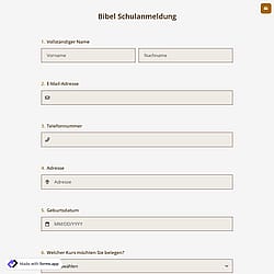 Bibel Schulanmeldung